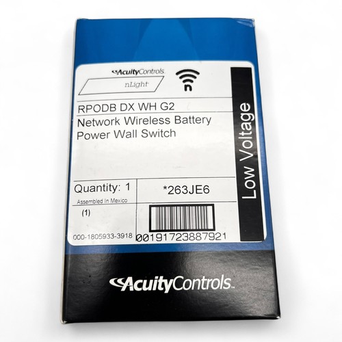 Acuity nLight Air RPODB DX WH G2 Network Wireless Battery Power Wall Switch - Picture 2 of 13