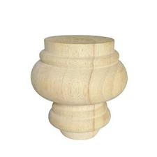 4'' Furniture Legs Wooden Unfinished Bun Feet for Sofa Chair Loveseat Ottoman