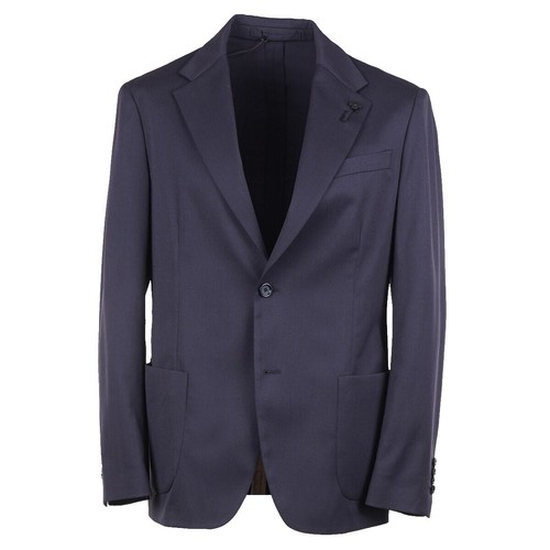 Lardini Slim-Fit Solid Navy Blue Stretch Wool Suit 42R (Eu 52) NWT