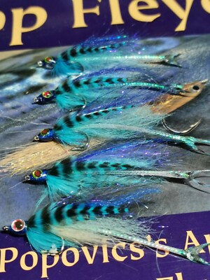  3x Ultimate BASS Salzwasserfliegen Gr.2 10cm BABY MACKEREL Fly Orvis Fulling Mill 