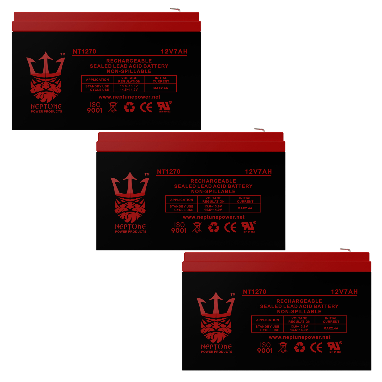 RAZOR E200, E300S SCOOTER 12V 7ah Neptune Power Replacement Battery 3 Pack