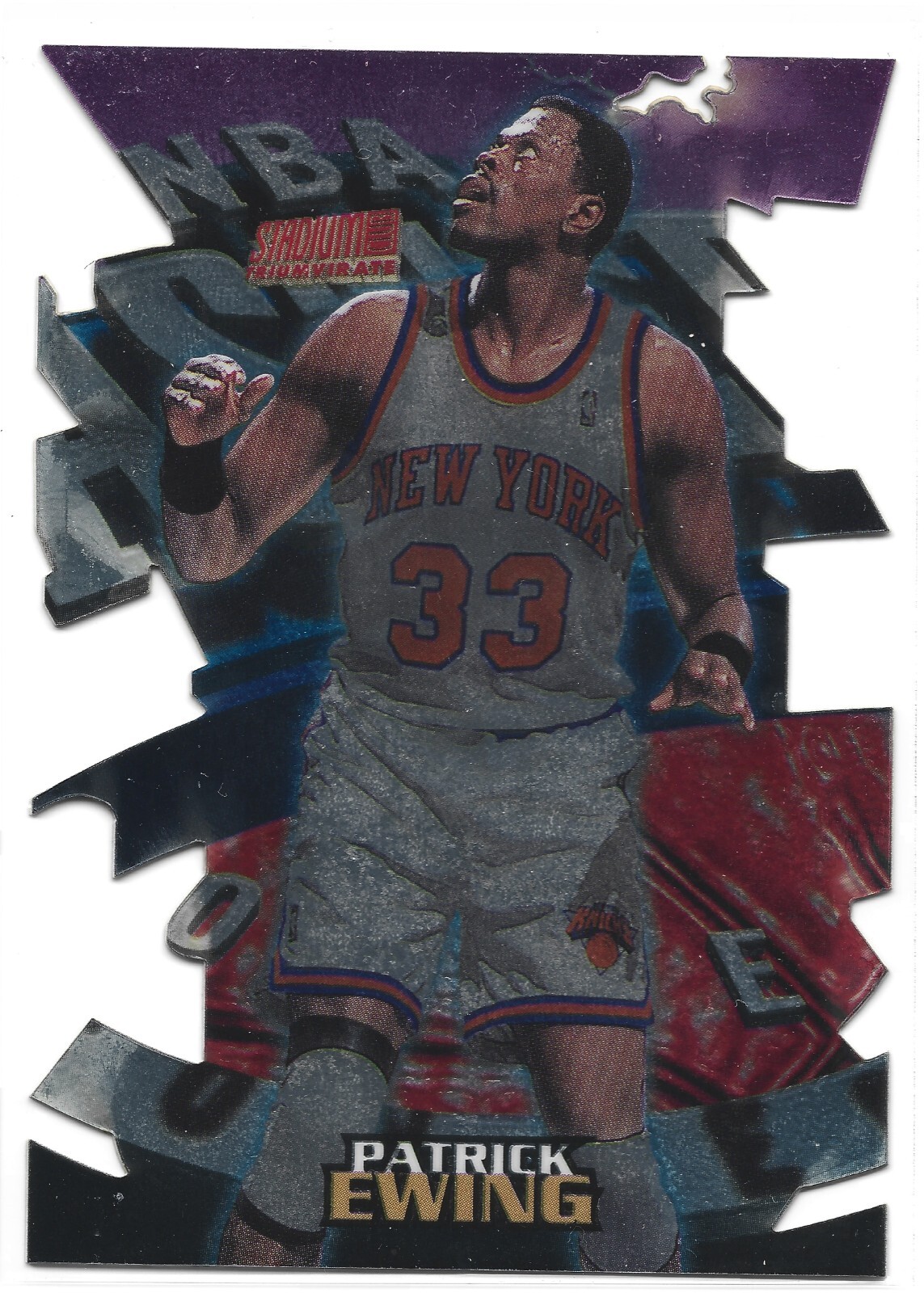 1997-1998 Stadium Club Triumvirate Luminous Die Cut Insert Patrick Ewing