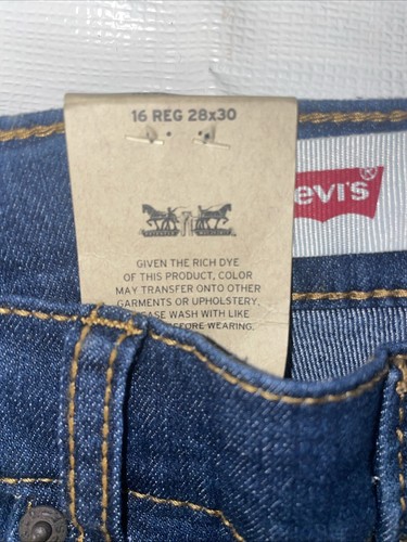 LEVI'S JEANS 511 BOYS REGULAR 16 SLIM HIP TO ANKLE 28 x 30 NWT RETAIL - Picture 6 of 6