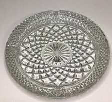 Anchor Hocking Wexford Pattern Large Cut Glass Ashtray 8" — listing 4