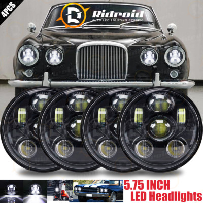 4PCS 5.75'' inch Round LED Headlights Set High-Low Beam For Jaguar XJ6 XJS XJ12