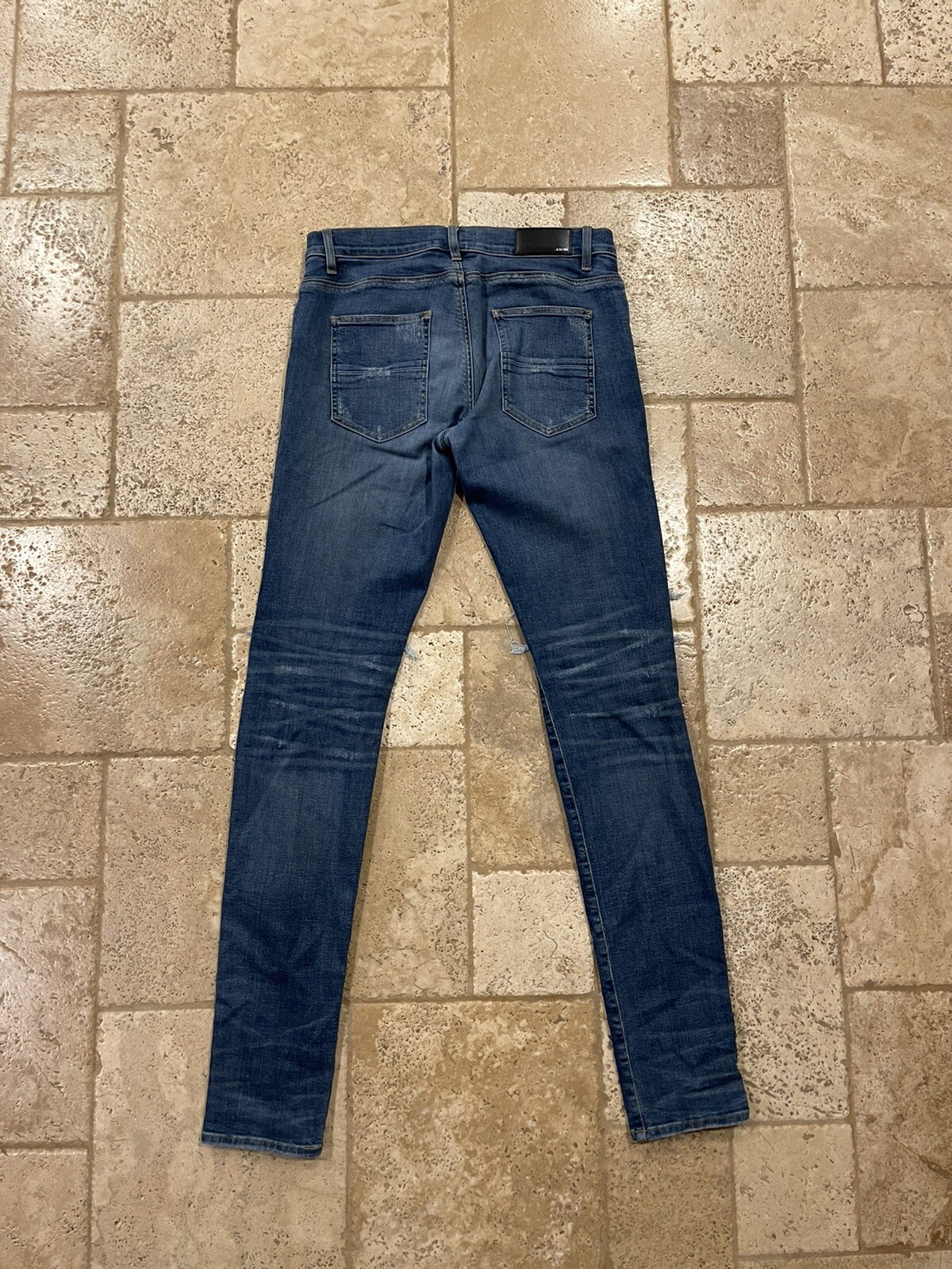 Mike Amiri OG 2016 MX1 Blue Denim Leather Inserts Jeans size 33 image 2