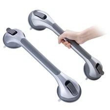 16 Inch Suction Grab Bars 2 Pack Heavy Duty No Drilling for Elderly and Seniors