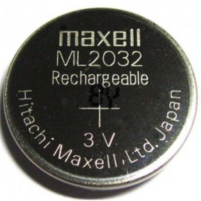 ML2032 Lithium-Akku 3,0 Volt 65mAh ø20x3,2mm  Knopfzelle baugleich CR2032 Maxell