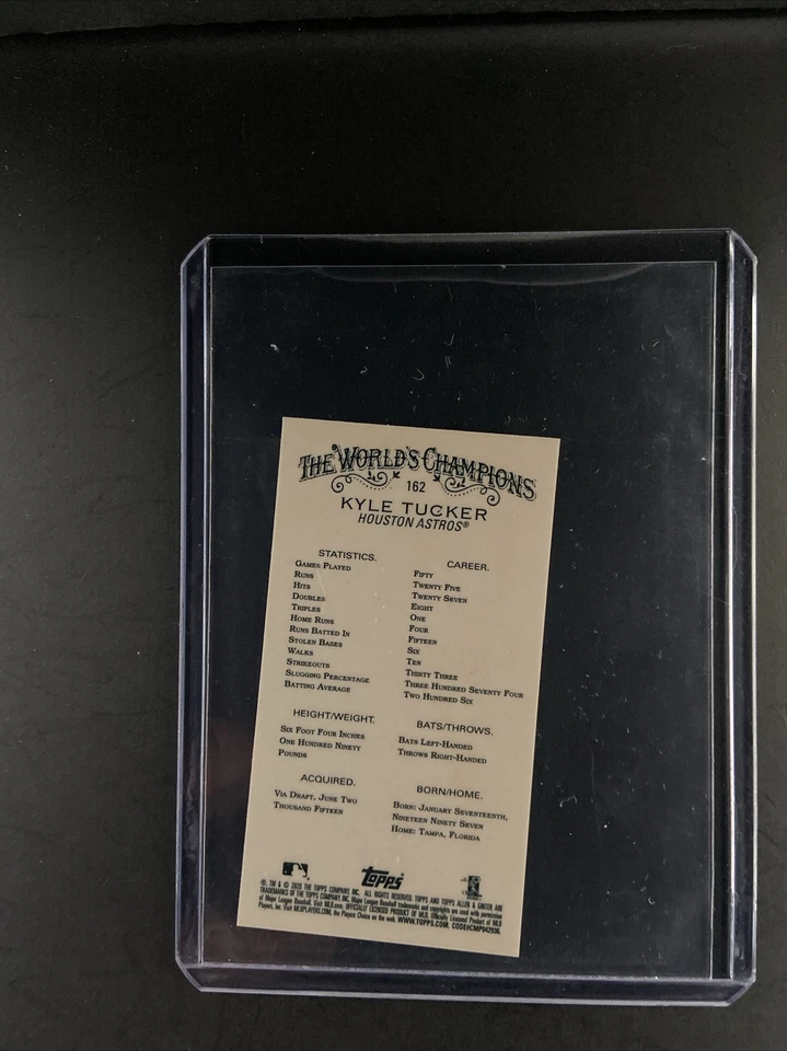 2020 Topps Chrome Allen & Ginter Mini Kyle Tucker Houston Astros #162 - Image 2 of 2