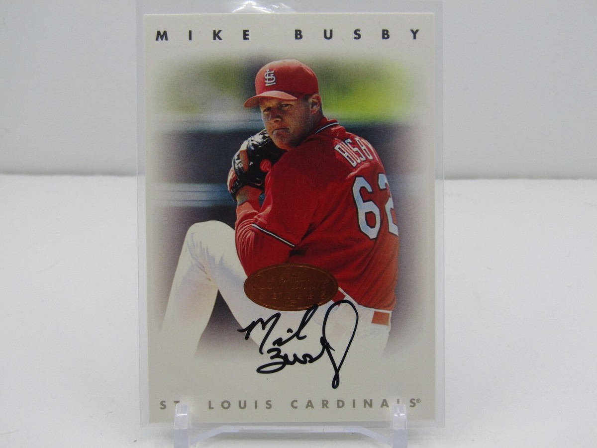 MIKE BUSBY 1996 LEAF SIGNATURE SERIES BRONZE AUTOGRAPH! ST. LOUIS