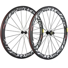 Superteam Road Bike Wheels 50mm Carbon Fiber Wheelset Clincher Bicycle Wheelset