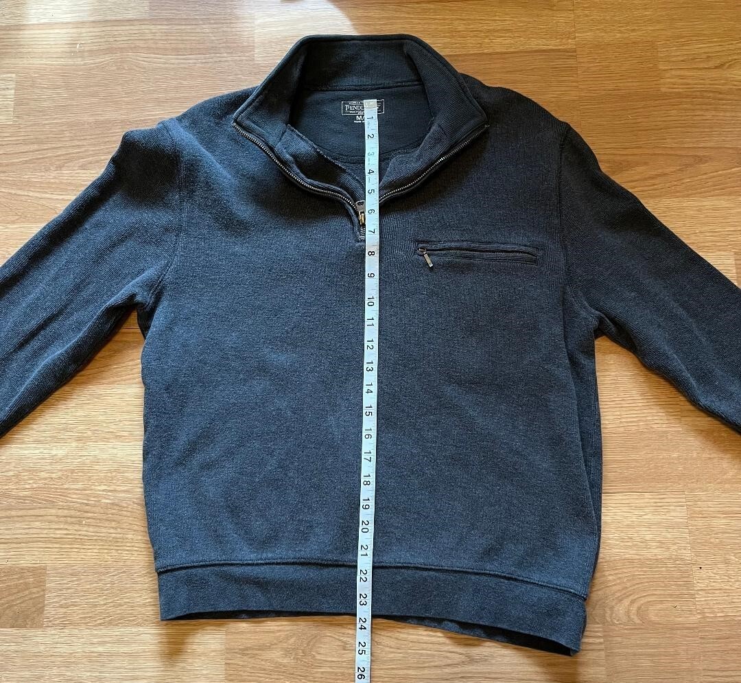 Pendleton Dark Gray 1/4 Zip Pull Over Sweater Jac… - image 4