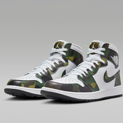 Nike Air Jordan 1 G Golf Shoes 'Camo / Region Green' (DQ0660 Nike Air Jordan 1 G Golf Shoes 'Camo / Region Green' (DQ0660
