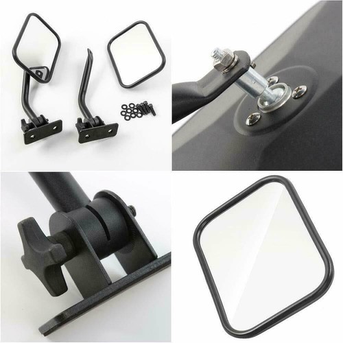 2pcs Car Side Rearview Mirrors Set Square Shakeproof for Jeep Wrangler TJ JK JKU - Picture 6 of 11