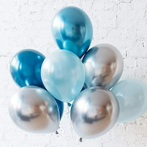 12 Pulgadas 60 Un Luz Azul Metalico Perla Plata Globos De Latex Bebe Despedida De Soltera Ebay
