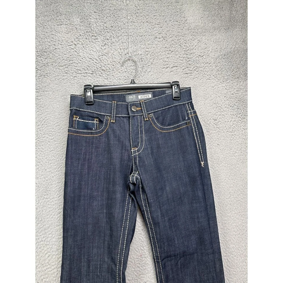 BKE Aiden Denim Jeans Mens 30x32 Blue Dark Wash Boot Leg Stretch Pocket NEW - Image 3 of 4