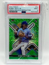 BOBBY WITT JR 2022 TOPPS FINEST GREEN SPECKLE REFRACTOR 67/125 PSA 9 #62 JC