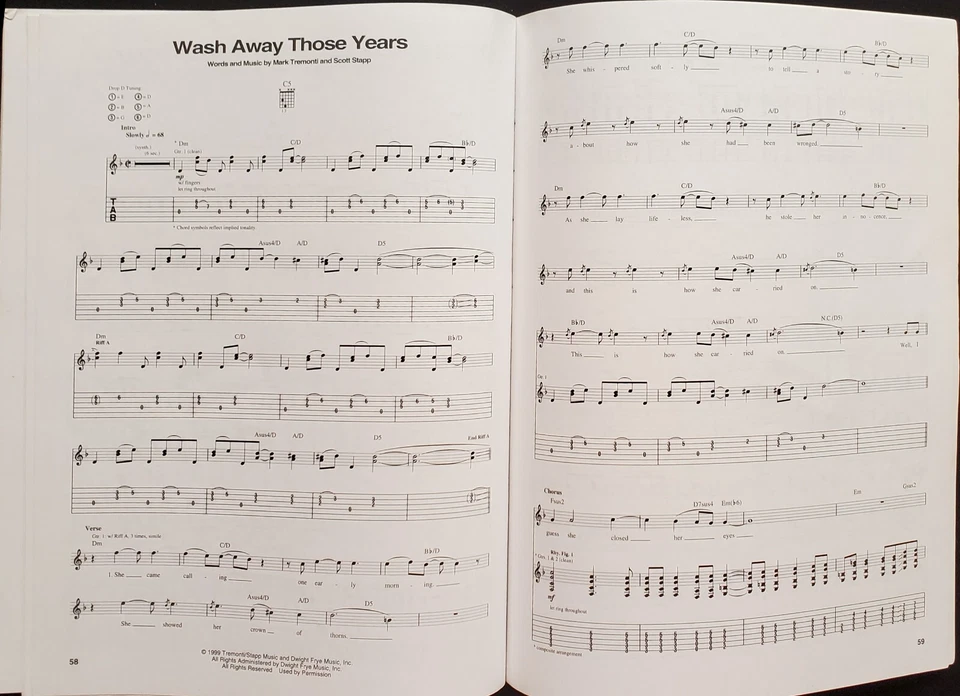 Creed Human Clay Guitar Tab Piano Sheet Music Song Book - Image 3 of 4