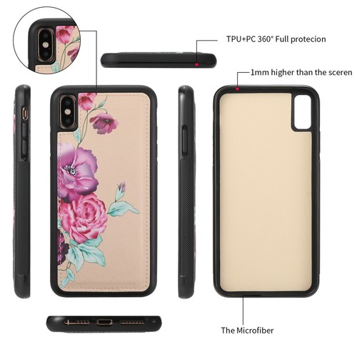 Printed Flower Lady Crossbody Handbag Wallet Magnetic Cover For iPhone 131415 16 - Picture 6 of 84