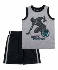Marvel   Toddler Boys' Black Panther Tank Top  Shorts Set   Avengers Universe