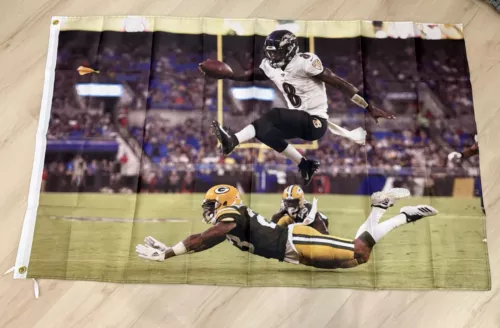 Baltimore Ravens Flag / Lamar Jackson Leap