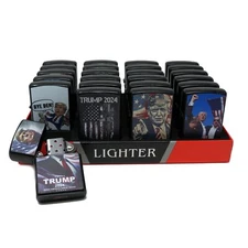 LOT of 24  Trump 2024 Design Oil Lighter Flip Top Refillable Set