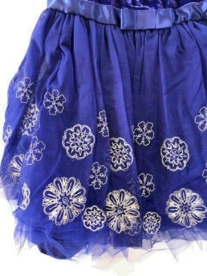 blue and silver christmas dress Shinest Blue Chainmail V-Neck Mini Dress for Christmas