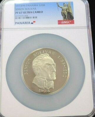 1973年 パナマ バルボア 銀貨 NGC PF67 ULTRA CAMEO