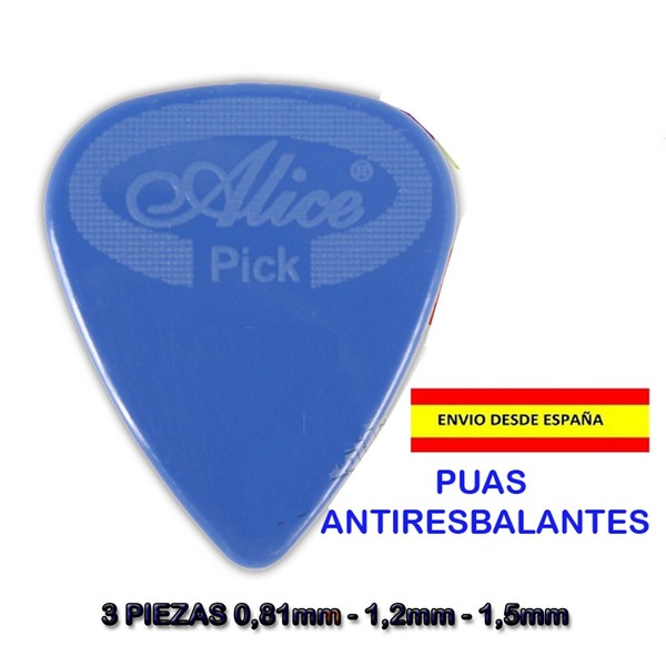 3 PUAS GUITARRA BAJO ROCK 0,81 - 1,2 Y 1,5mm ANTIRESBALANTES ANTIDESLIZANTES RAP