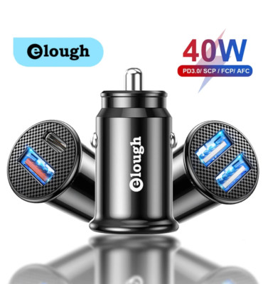 Elough USB C Car Charger QC 3.0 40W 5A Type PD Fast Charging Car Phone Charger
