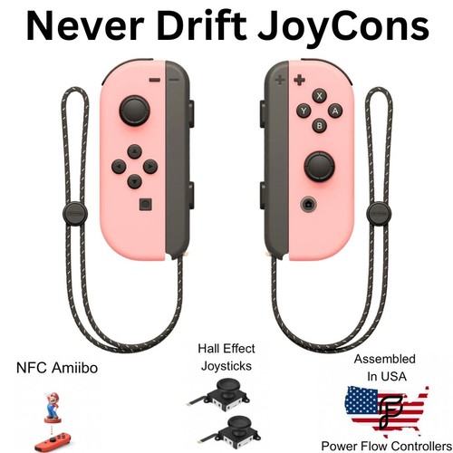 Nintendo Switch/OLED Hall Effect Never Drift Wireless JoyCons -With Wrist Straps - Picture 131 of 169