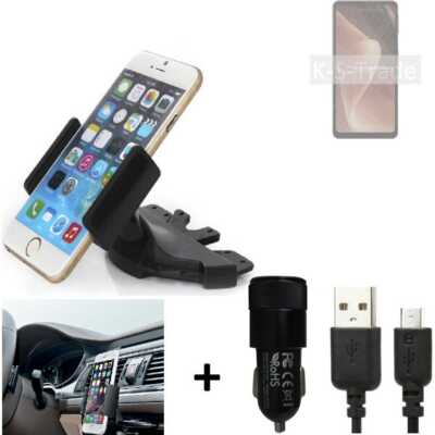 Handyhalterung CD Schlitz Handy-Halter für Sharp Aquos Sense7 Plus + Ladekabel 