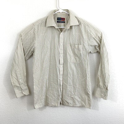 Peter England Mens Nuvo Fit Plaid Long Sleeve Button Down Shirt Size 39 Small S