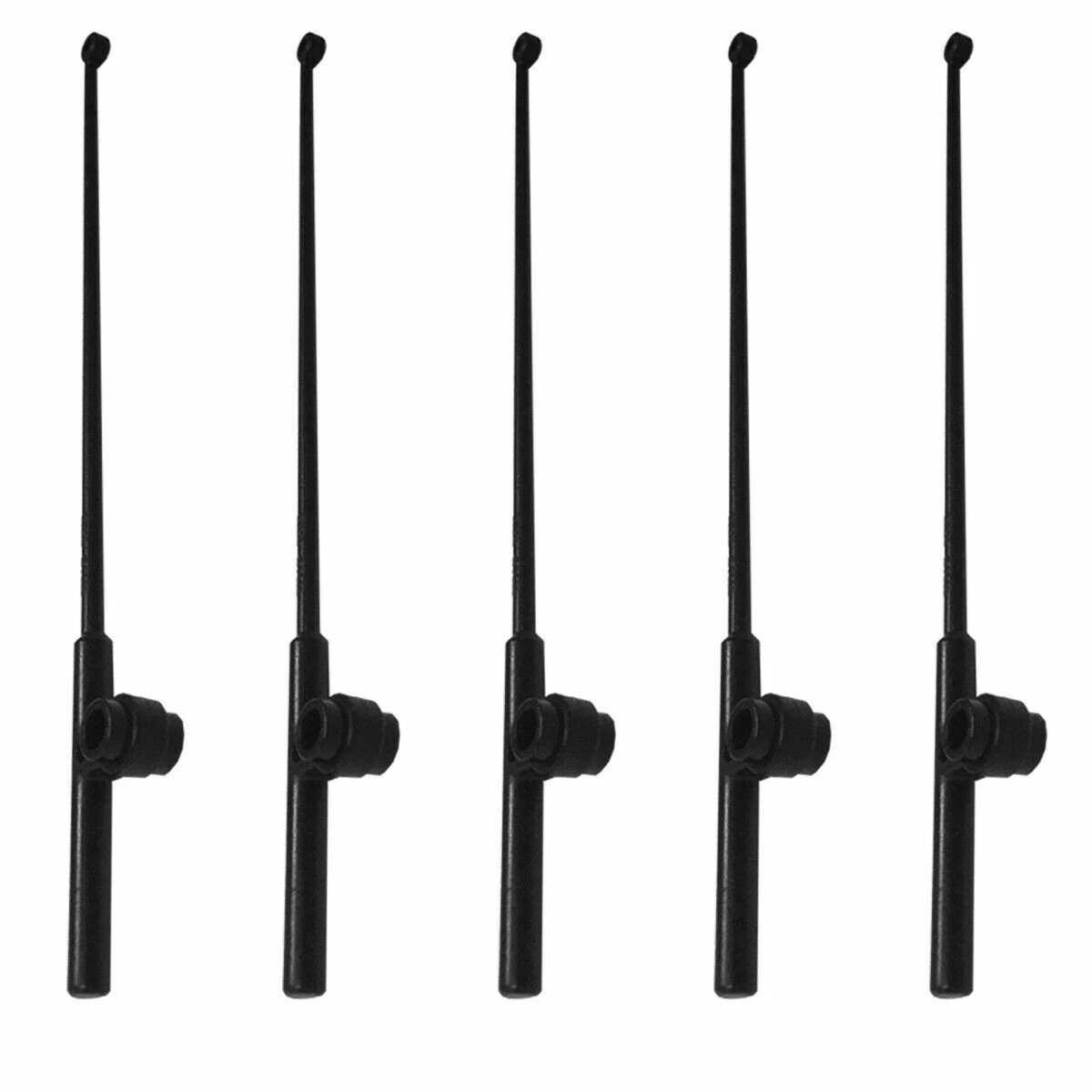 5x LEGO Black Minifigure, Utensil Fishing Rod / Pole, 12L Rod and