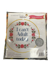 Dimensions Cross Stitch Kit "I Can't Adult Today" Sealed 6   Hoop 72-75593 NEW