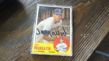 1963 TOPPS JOE MOELLER   AUTOGRAPHED BASEBALL CARD