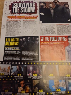 CHRIS MOTIONLESS IN WHITE / ALL TIME LOW A4 POSTER KERRANG MAGAZINE UK 