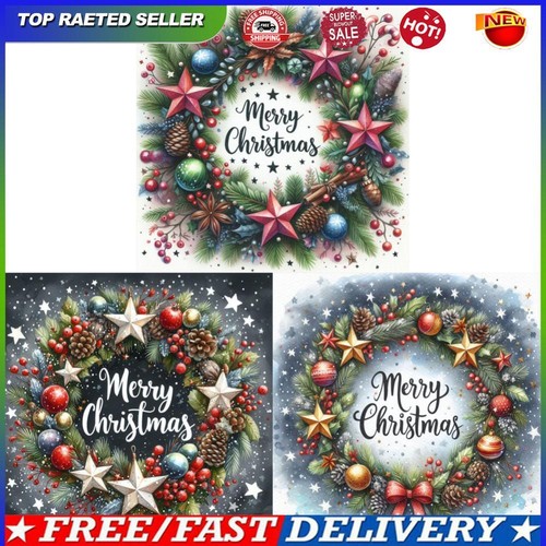 Paint By Numbers Kit On Canvas DIY Oil Art Xmas Wreath Picture Home Decor50x50cm eBay