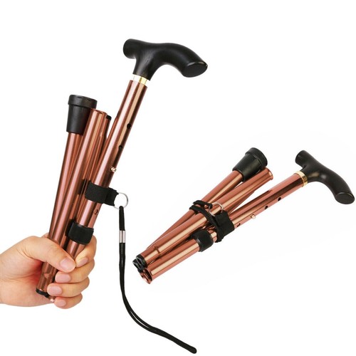 Adjustable Walking Cane Aluminum Walking Stick Folding Collapsible Travel Hiking - Picture 14 of 20