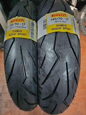 Coppia gomme 110/70-17 54S e 140/70-17 66S PIRELLI DIABLO ROSSO