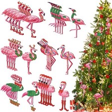 36 Pcs Flamingo Christmas Tree Ornament Pink Hanging Flamingo Ornaments Gift ...