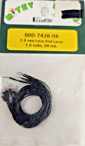 Circuitron Mitey Lites #800-7426-06 Lámpara de extremo de lente de 2,4 mm Luz de tren HO 1,5 V NUEVO DE STOCK | Zustand: New
