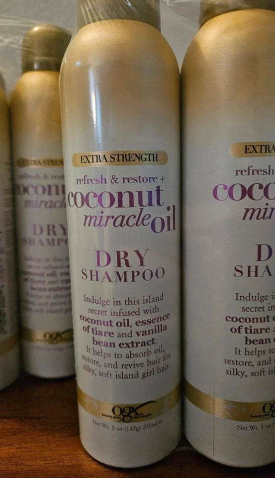 OGX Extra Strength Dry Shampoo Refresh Restore+ Coconut Miracle Oil 30 Cans. - Image 3 of 4