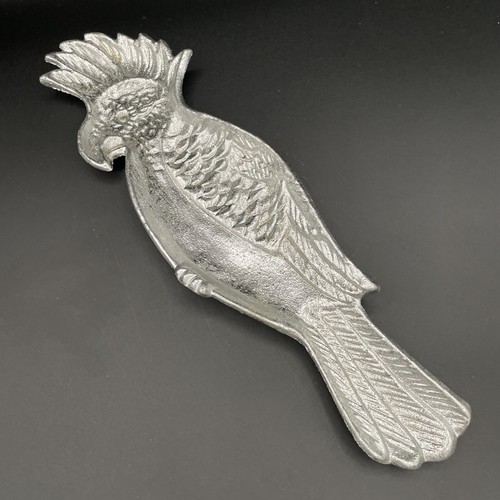 Silver Parrot Metal Tray - HEAVY - shiny decorative bird - Picture 6 of 6