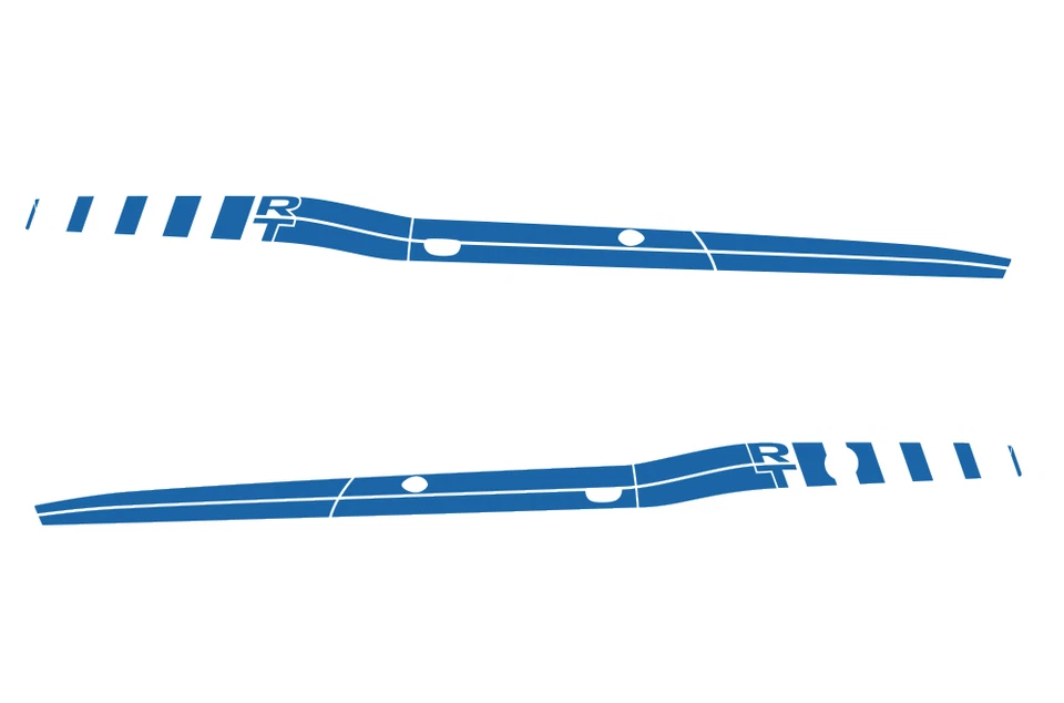 Kit de envoltura de calcomanías de vinilo gráficos rayas laterales RT para Dodge Challenger 2011-18 azul Foto 2 de 2