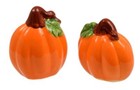 2 pc SET of CERAMIC SALT & PEPPER SHAKERS (appox. 3.25") FALL, HARVEST PUMPKINS