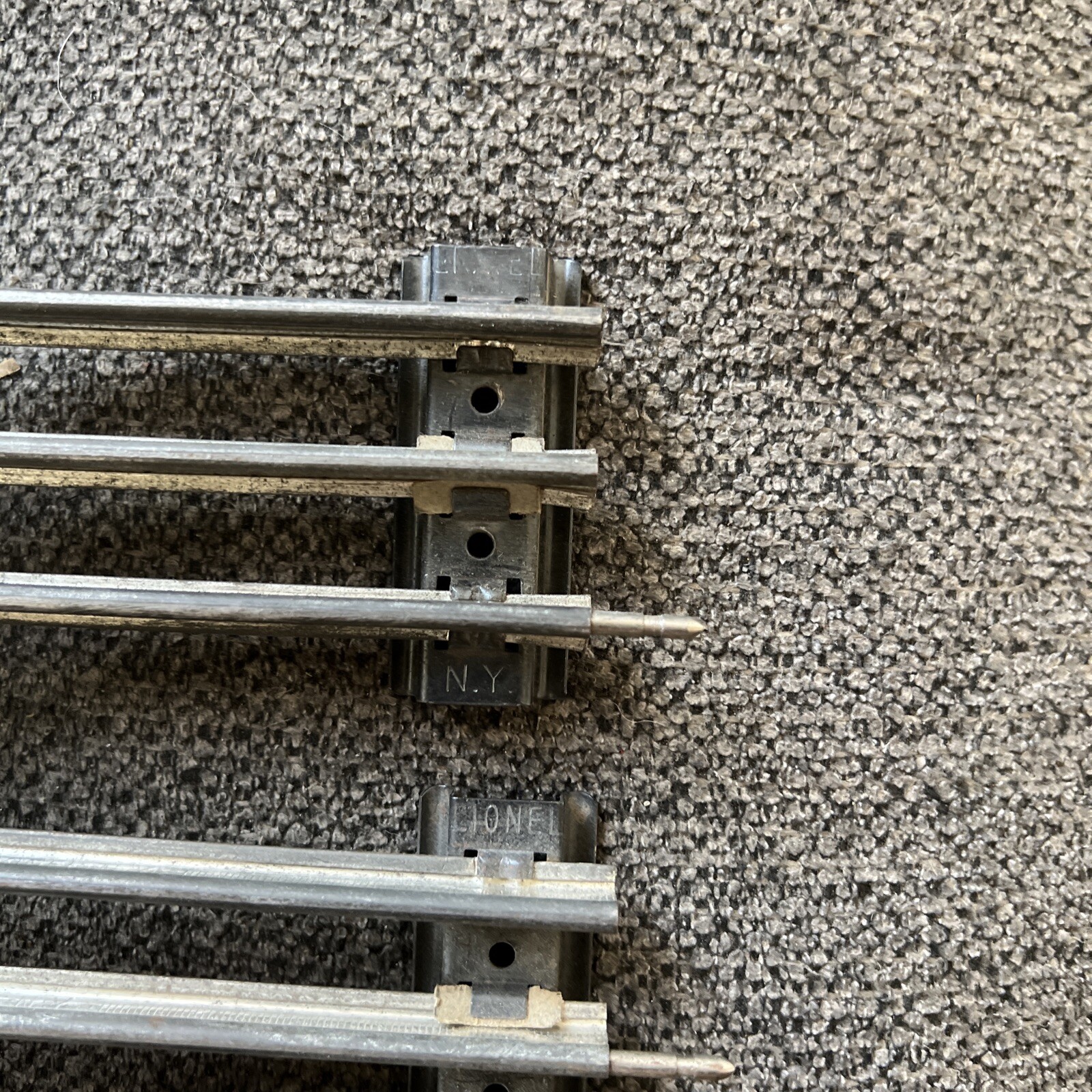 16 Vintage Mostly Lionel Train Tracks Straight And Curve Three Rail