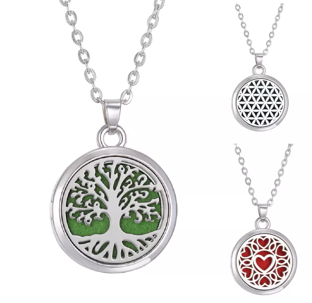 Vintage Essential Oil Diffuser Necklace Tree of Life Aromatherapy Locket  Pendant | eBay