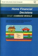 TI-99/4A HOME FINANCIAL DECISIONS CARTRIDGE  ORIGINAL MANUAL TESTED