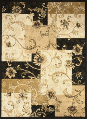 Transitional Floral Area Rug 5x7 Casual Vines Scrolls Carpet - Actual 5'2''x7'2''